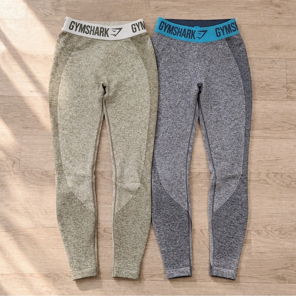Gymshark Leggings Bundle 2 Pairs No front seam / Gray High Waisted Size S